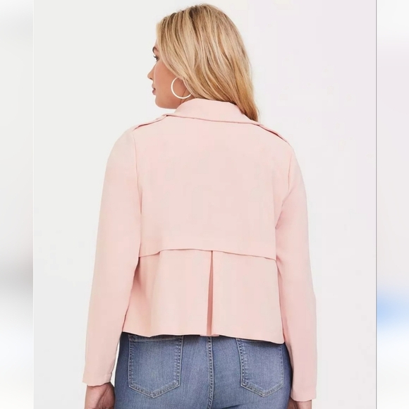 Torrid Plus Sizr Pink Blazer Asymmetrical Draped Design  Fits Size 10 - Picture 13 of 13